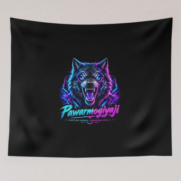 Item preview, Neon Wolf Pawarmogiyaji Motivational Cyberpunk Art designed and sold by Pawar1999.