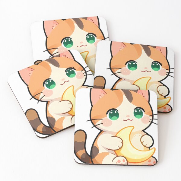 Item preview, Cute Calico Kitten Hugging Crescent Moon designed and sold by pumsquare.