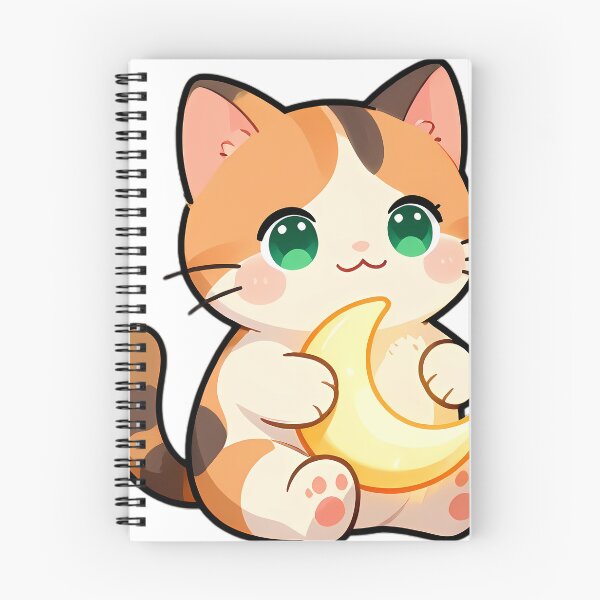 Item preview, Cute Calico Kitten Hugging Crescent Moon designed and sold by pumsquare.