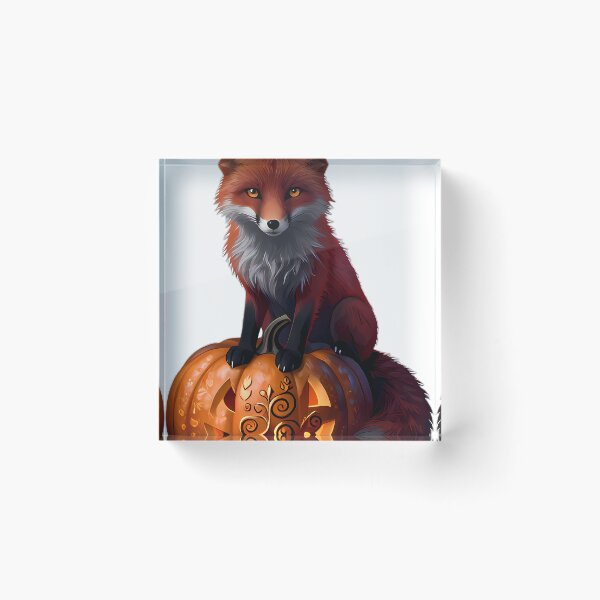 Item preview, Gothic Red Fox Autumn Rune Pumpkin designed and sold by IllumeInk.