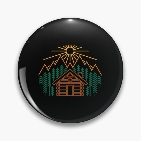Item preview, Rustic Cabin Mountain Nature Line Art designed and sold by lamercarv.