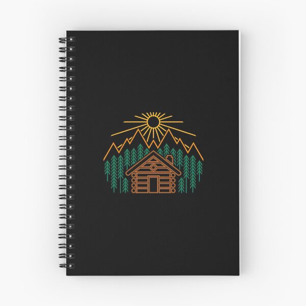Item preview, Rustic Cabin Mountain Nature Line Art designed and sold by lamercarv.