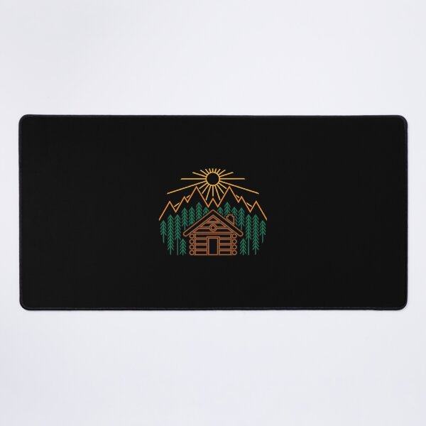 Item preview, Rustic Cabin Mountain Nature Line Art designed and sold by lamercarv.