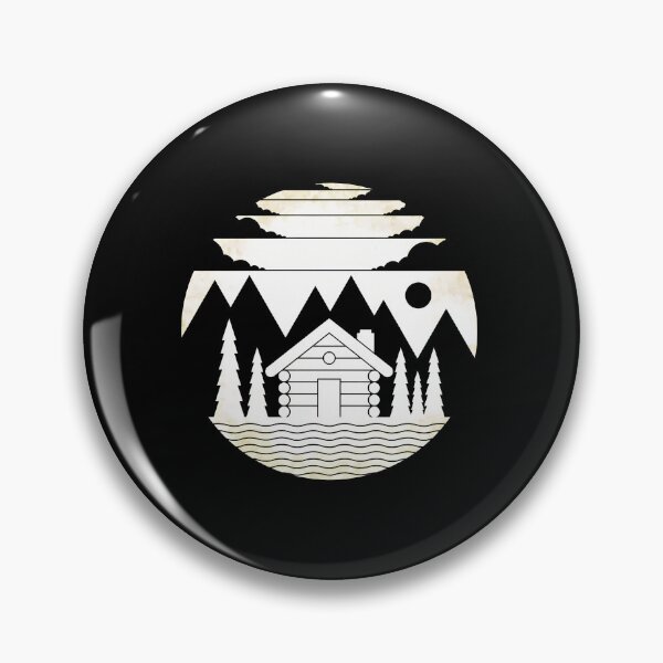 Item preview, Rustic Cabin Mountain Nature Scene Circular Design designed and sold by fetzrolfs.
