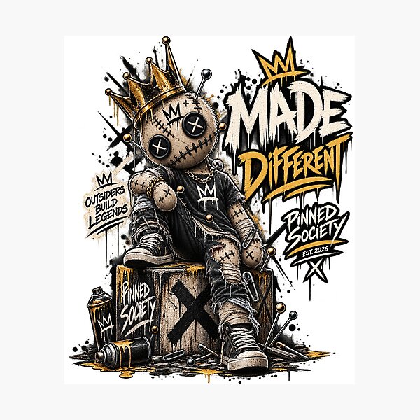Item preview, Graffiti Punk Doll Streetwear Pinned Society designed and sold by Blue Raven Designs.