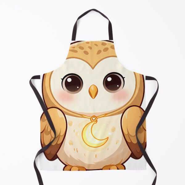 Item preview, Cute Barn Owl Holding Golden Crescent Moon designed and sold by pumsquare.