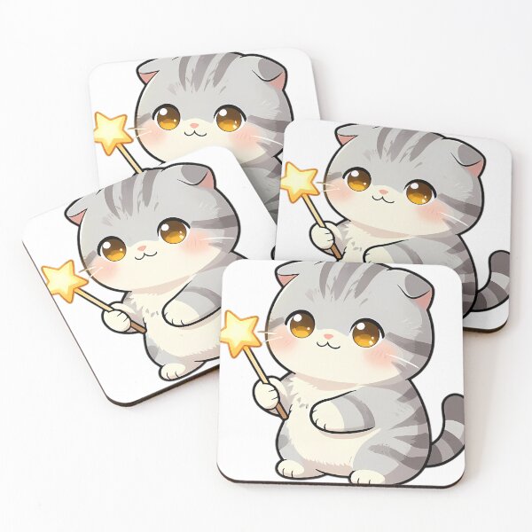 Item preview, Cute Scottish Fold Kitten with Star Wand designed and sold by pumsquare.