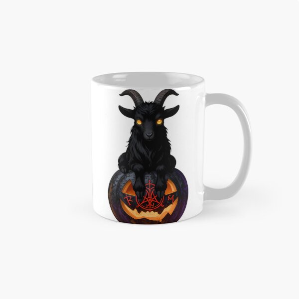 Item preview, Gothic Black Goat Kid Occult Rune Pumpkin designed and sold by IllumeInk.