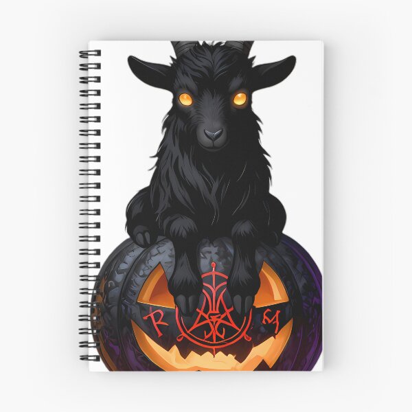 Item preview, Gothic Black Goat Kid Occult Rune Pumpkin designed and sold by IllumeInk.
