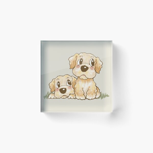 Item preview, Two Golden Retriever puppies designed and sold by Toru Sanogawa.