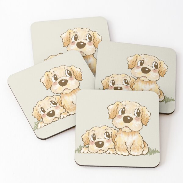 Item preview, Two Golden Retriever puppies designed and sold by Toru Sanogawa.