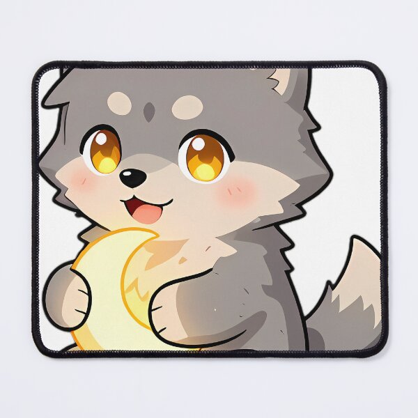 Item preview, Cute Baby Wolf Pup Hugging Tiny Crescent Moon designed and sold by pumsquare.