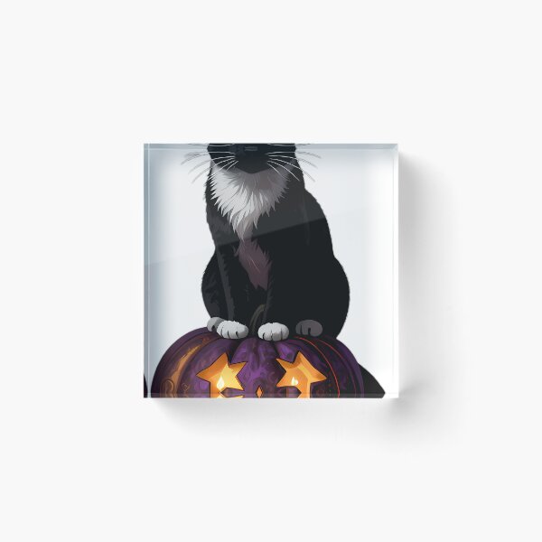 Item preview, Gothic Tuxedo Cat Triple Star Pumpkin designed and sold by IllumeInk.