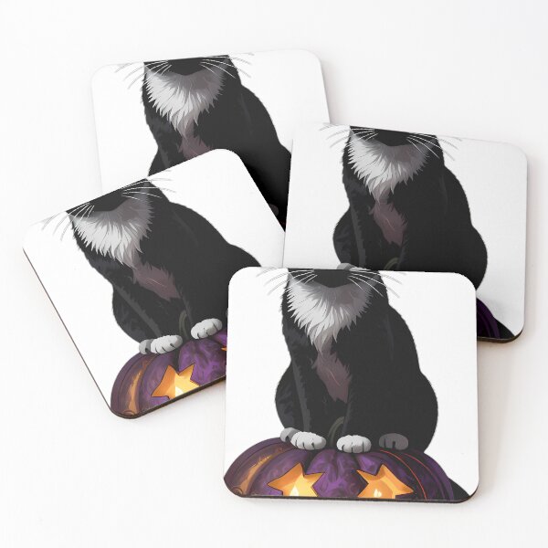 Item preview, Gothic Tuxedo Cat Triple Star Pumpkin designed and sold by IllumeInk.