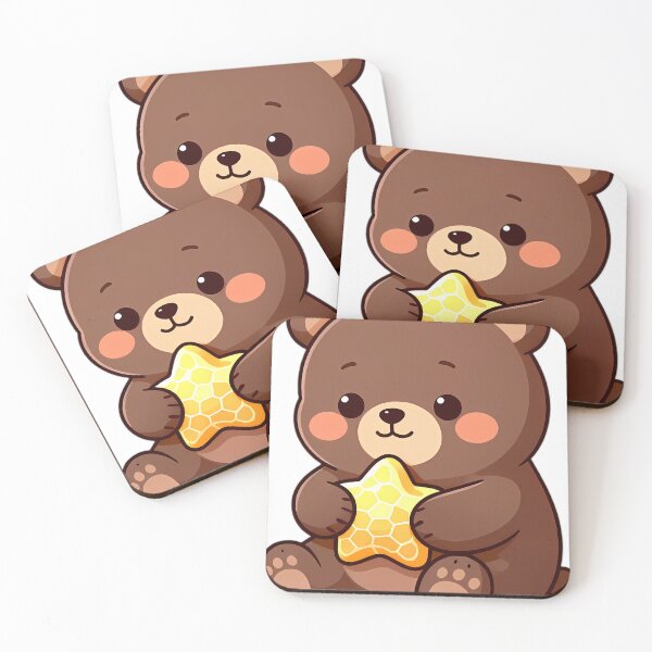 Item preview, Cute Baby Bear Cub Hugging Honeycomb Star designed and sold by pumsquare.