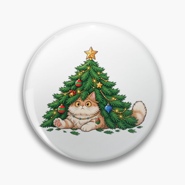 Item preview, Cute Christmas Cat Under Tree | Kawaii Ginger Cat Holiday Christmas Design designed and sold by MrDev.