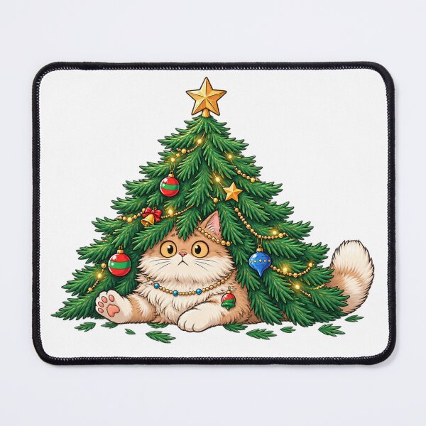 Item preview, Cute Christmas Cat Under Tree | Kawaii Ginger Cat Holiday Christmas Design designed and sold by MrDev.