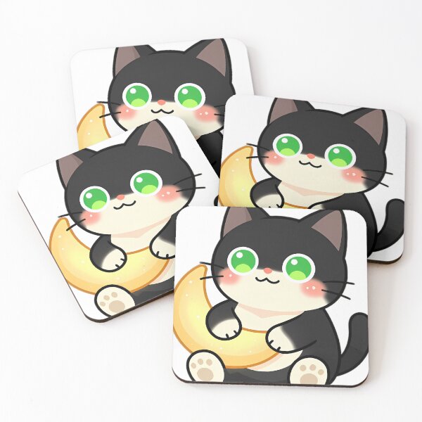 Item preview, Cute Tuxedo Cat Hugging Crescent Moon designed and sold by pumsquare.