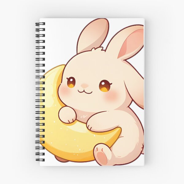 Item preview, Cute Lop-Eared Bunny Hugging Crescent Moon Pillow designed and sold by pumsquare.
