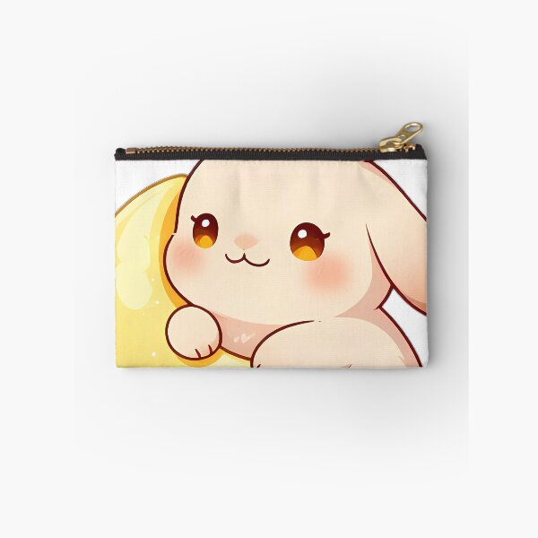 Item preview, Cute Lop-Eared Bunny Hugging Crescent Moon Pillow designed and sold by pumsquare.