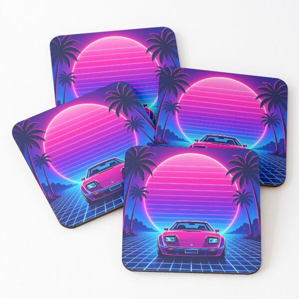 Item preview, Neon Night - Retro Synthwave 80s Car Art designed and sold by Herodestroyer.