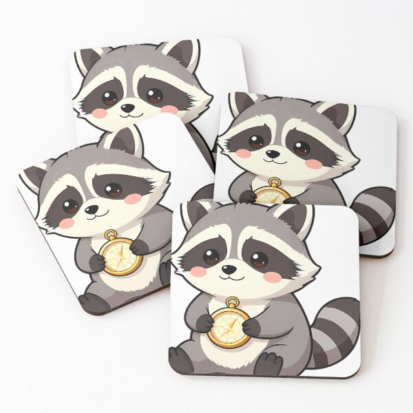 Item preview, Cute Baby Raccoon with Star Pocket Compass designed and sold by pumsquare.