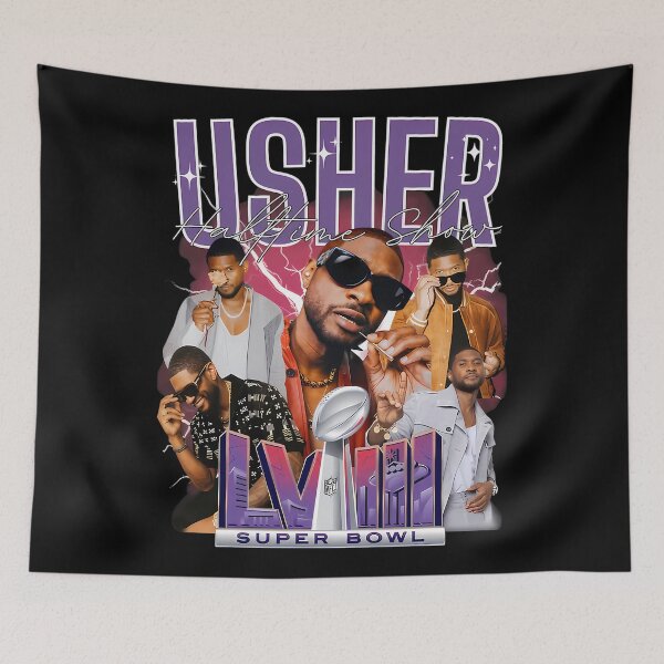 Item preview, Usher Tour Vintage Albums Singer Music Pop designed and sold by HavocZigzags.