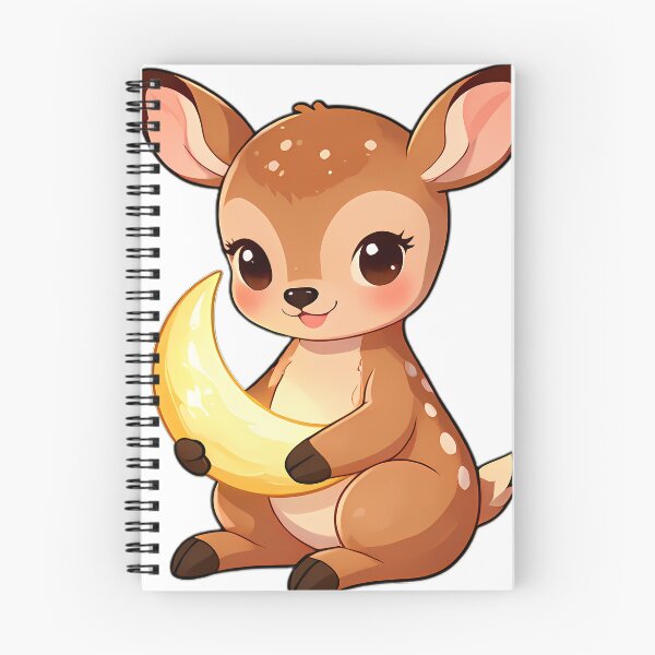 Item preview, Cute Baby Deer Fawn with Crescent Moon Charm designed and sold by pumsquare.