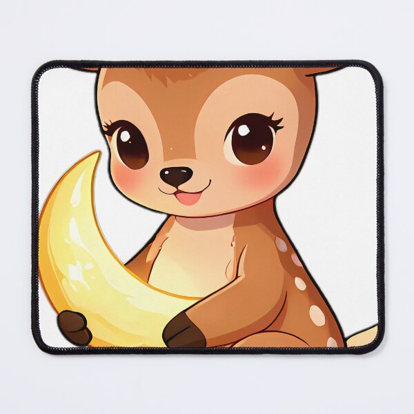 Item preview, Cute Baby Deer Fawn with Crescent Moon Charm designed and sold by pumsquare.