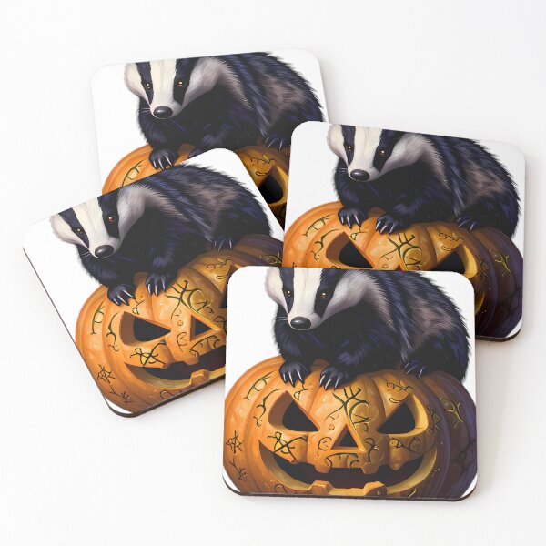 Item preview, Gothic Badger Forest Rune Pumpkin designed and sold by IllumeInk.