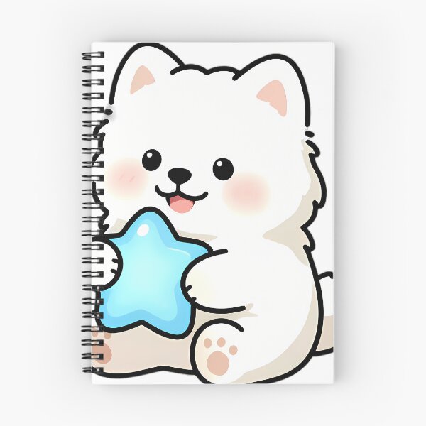Item preview, Cute Samoyed Puppy with Sapphire Star Pillow designed and sold by pumsquare.