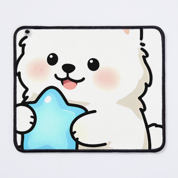 Item preview, Cute Samoyed Puppy with Sapphire Star Pillow designed and sold by pumsquare.