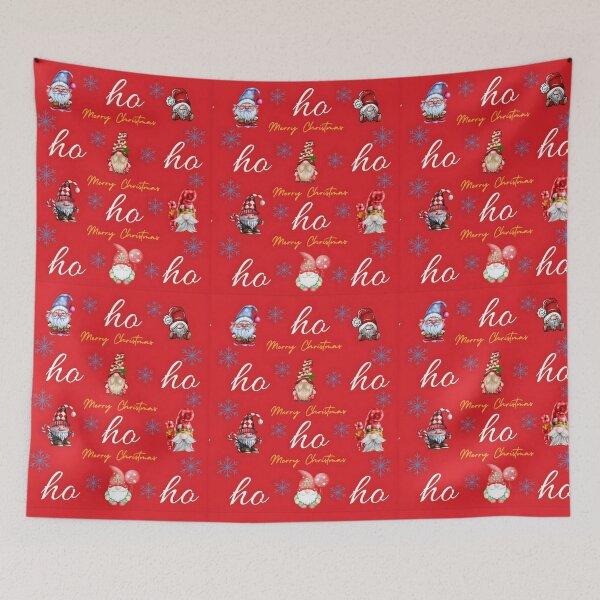 Item preview, Ho Ho Ho Christmas Gnomes Pattern: Festive Red Holiday Repeating Art designed and sold by VibranPalette.