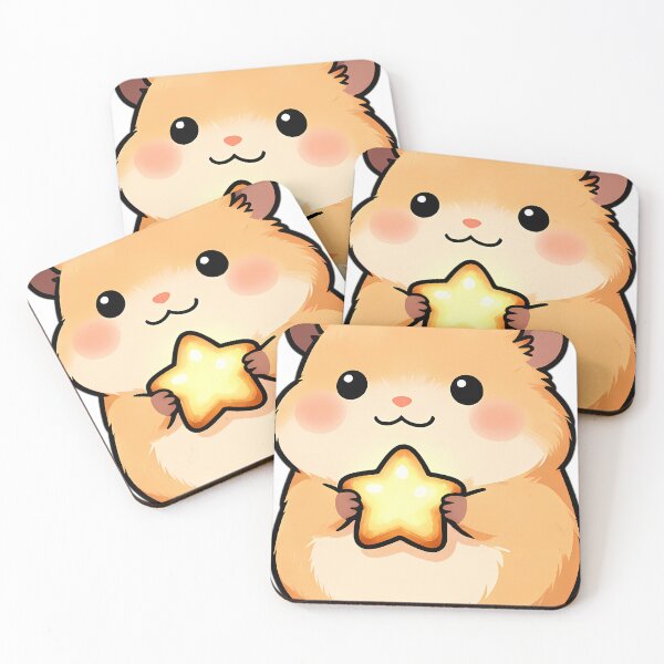 Item preview, Cute Chubby Hamster with Star Shaped Cookie designed and sold by pumsquare.