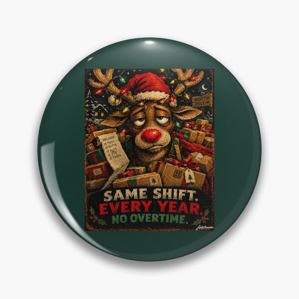 Item preview, Exhausted Reindeer Red Nose Christmas Packages Ironic Cartoon Art designed and sold by Artisticanvas.
