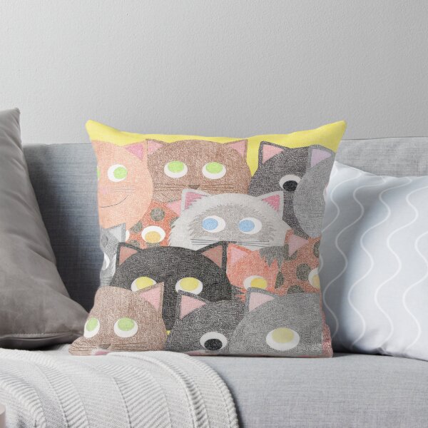 Item preview, Cats Collage on Yellow designed and sold by emilykcreations.