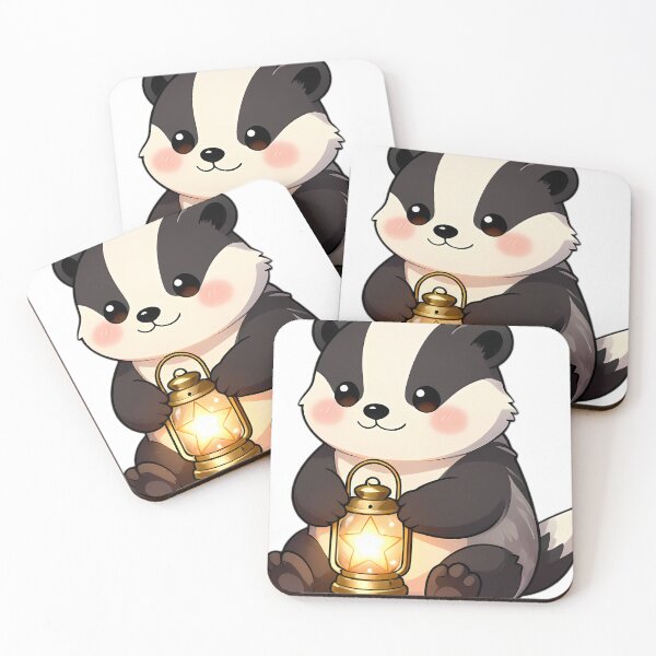Item preview, Cute European Badger Cub with Star Lantern designed and sold by pumsquare.