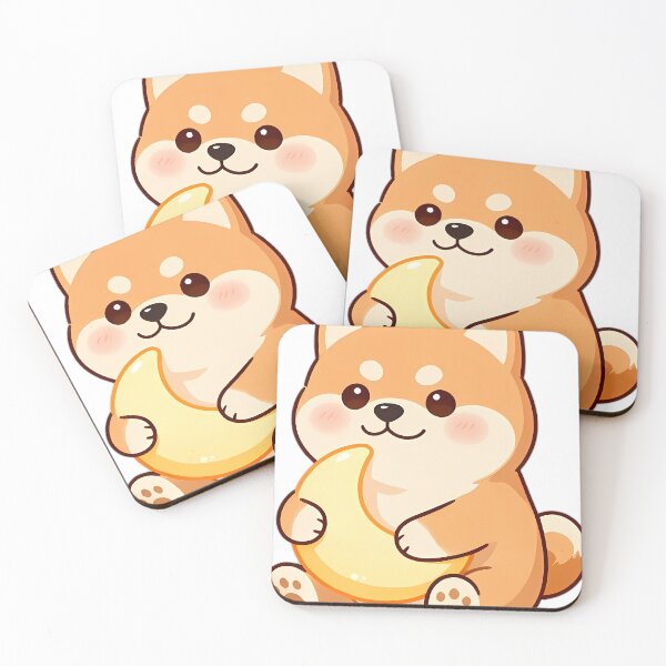 Item preview, Cute Shiba Inu Puppy Hugging Crescent Moon designed and sold by pumsquare.