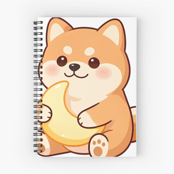 Item preview, Cute Shiba Inu Puppy Hugging Crescent Moon designed and sold by pumsquare.