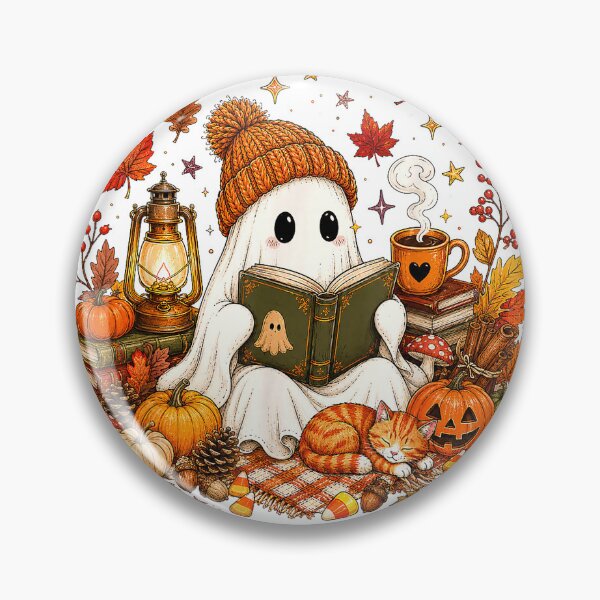 Item preview, Cute Ghost Reading Book Lovers Autumn Fall Halloween Teacher T-Shirt designed and sold by VendaVirtualVip.