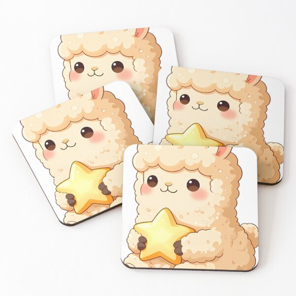 Item preview, Cute Baby Alpaca Hugging Golden Star designed and sold by pumsquare.