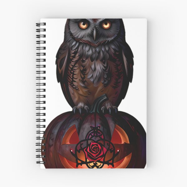 Item preview, Gothic Screech Owl Blood Rose Pumpkin designed and sold by IllumeInk.