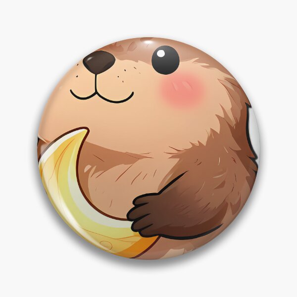 Item preview, Cute Baby Beaver Holding Carved Wooden Moon designed and sold by pumsquare.