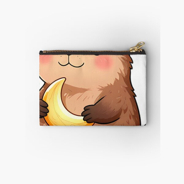Item preview, Cute Baby Beaver Holding Carved Wooden Moon designed and sold by pumsquare.