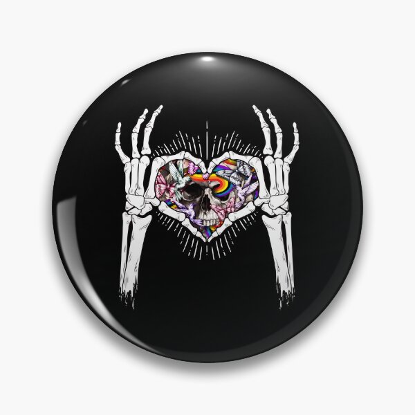 Item preview, Skeleton Heart Skull Rainbow Butterfly Art designed and sold by helencacu.