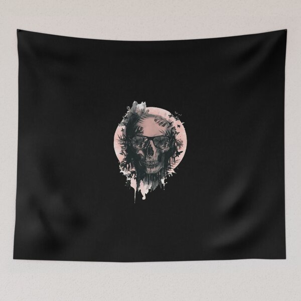 Item preview, Skull with Sunglasses and Butterflies Art designed and sold by andrasmar.