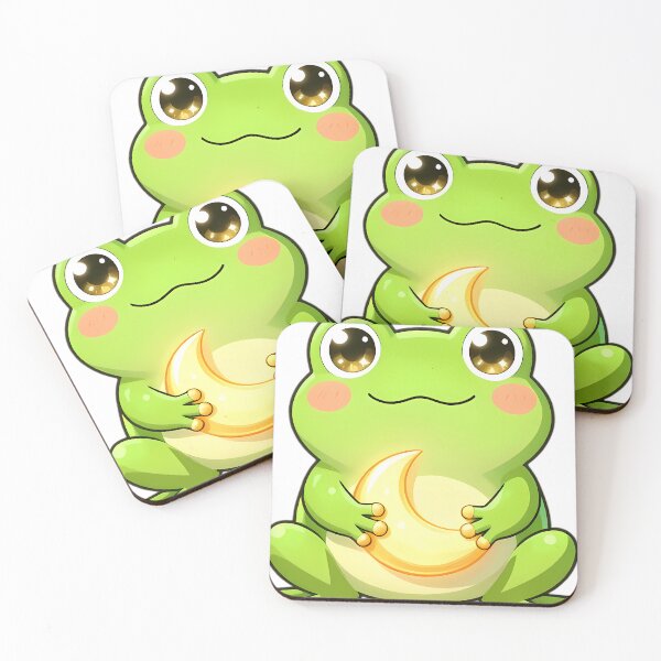 Item preview, Cute Tree Frog on Golden Crescent Moon designed and sold by pumsquare.