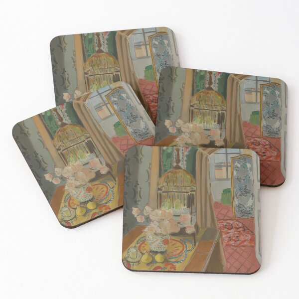Item preview, Interior flowers and parakeets 1924 designed and sold by VeilOfPigments.