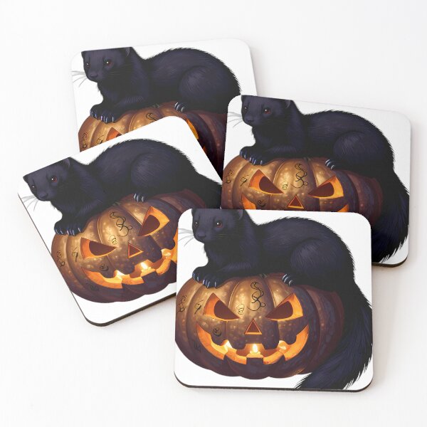 Item preview, Gothic Black Ferret Bronze Rune Pumpkin designed and sold by IllumeInk.