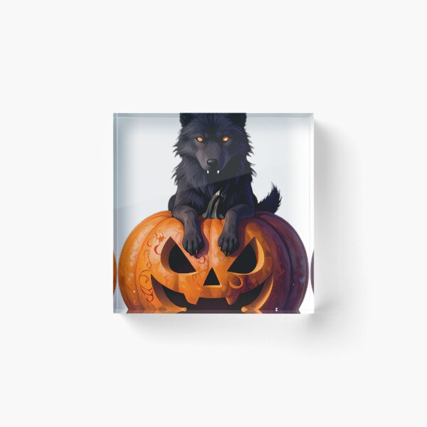Item preview, Gothic Werewolf Pup Blood Moon Pumpkin designed and sold by IllumeInk.